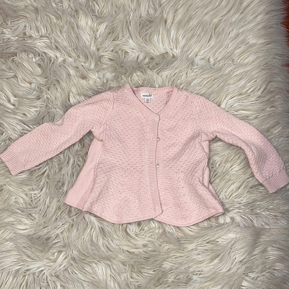 Beautiful boutique mudpie pink sweater - size 12-18 m